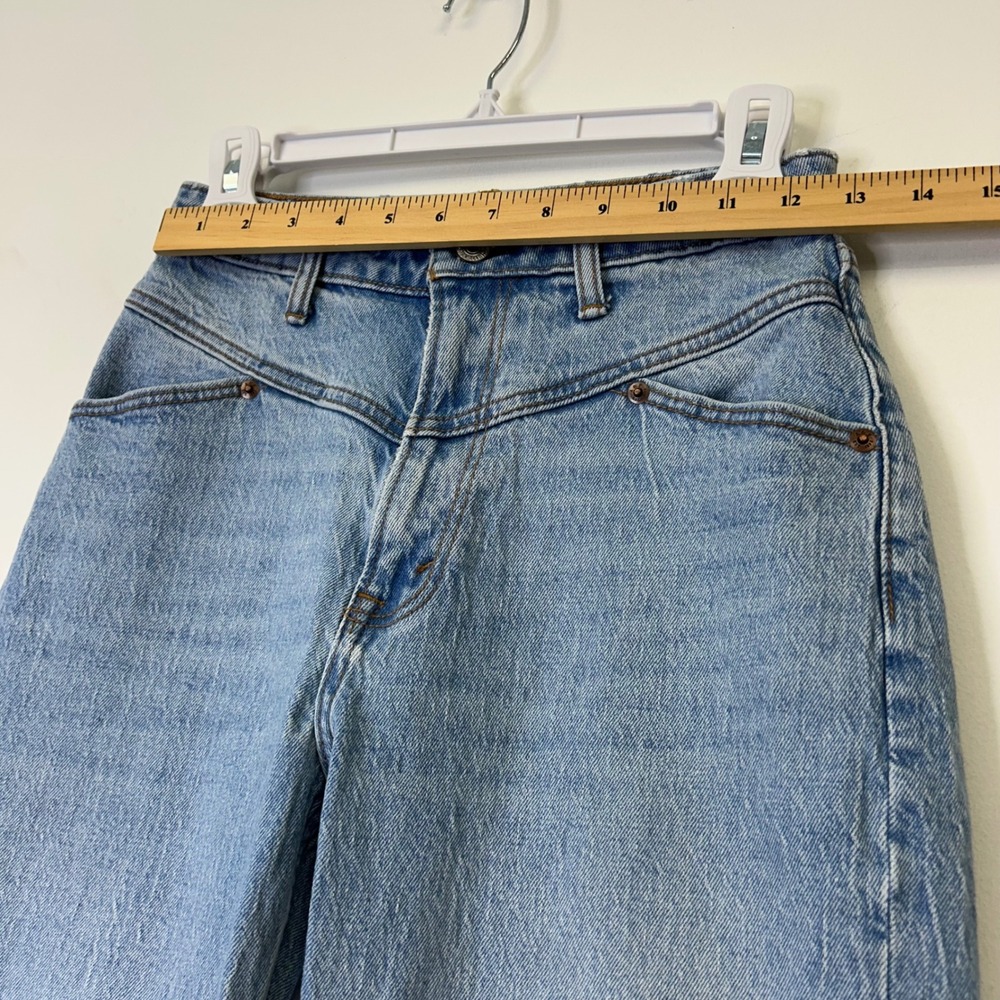 Abercrombie & Fitch Curve Love 90s Relaxed High Rise Jeans Blue Women's 25 Short - Picture 4 of 8